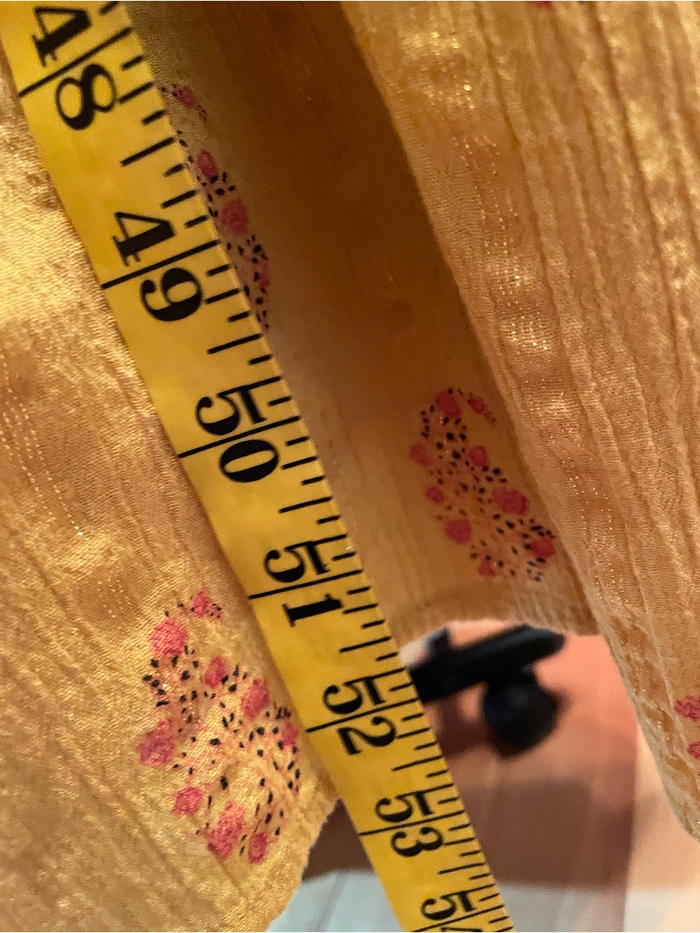 A Loves A Yellow Floral Metallic Stripe Ruffle Sleeve Belted Maxi Dress XL - Picture 7 of 9